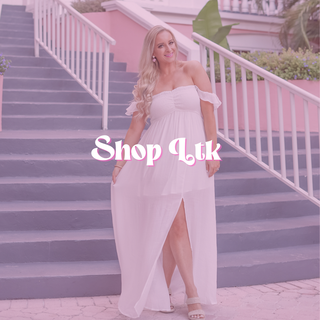 Florida Blogger, The Lovely Flamingo wears a white maxi dress and shares her Shop LTK link.