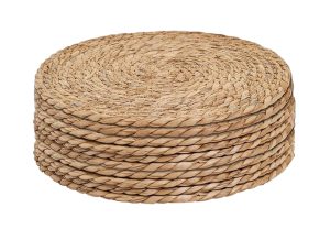 Wicker Placemats for a coastal tablescape.